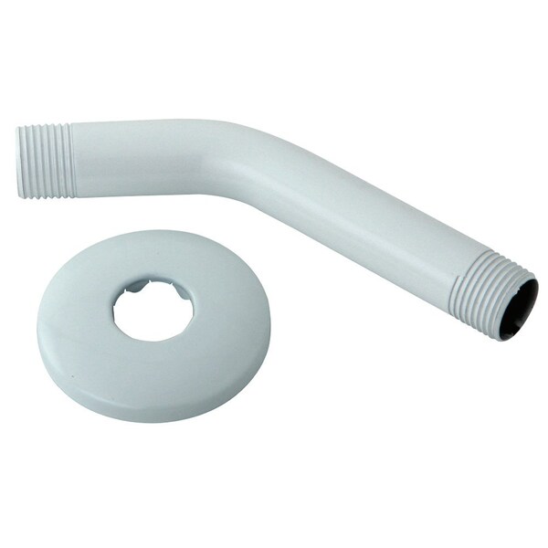 Westbrass 1/2" IPS x 6" Shower Arm in Powdercoated White D300-1-50 - main
